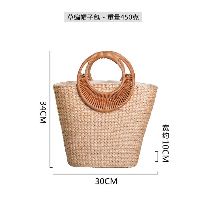 Women handcrafted beach bag with braided handles Stornfield