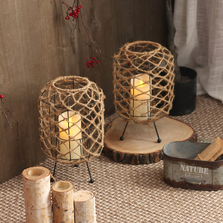 Decorative basket with natural fiber design Stornfield