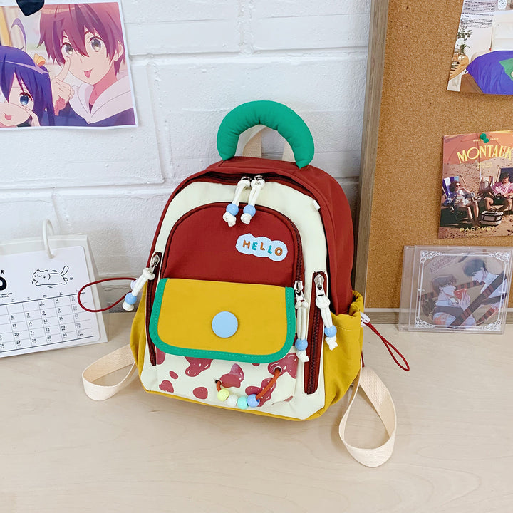 Leisure Backpack with Colorful Applications and Creative Design Stornfield
