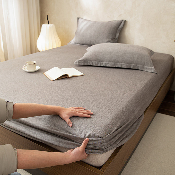 Deep-Pocket Micro Houndstooth Stretch Fitted Mattress Sheet with Strong Elastic