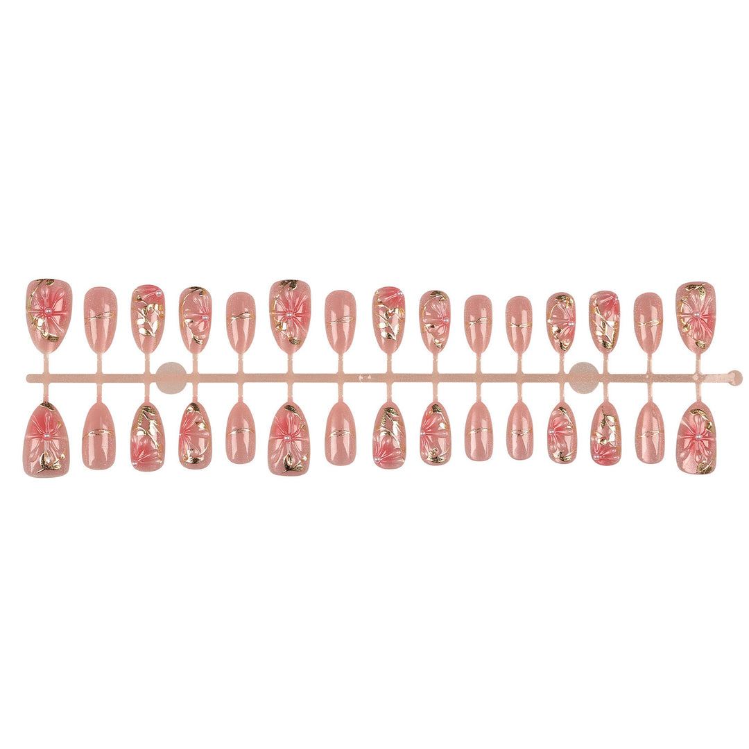 Artistic Floral Press-On Nail Set