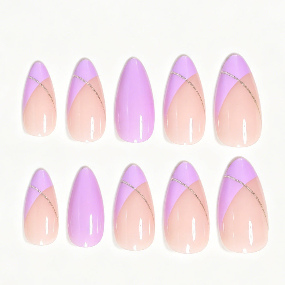 Stiletto Nail Art Tips with Gold Accents Stornfield