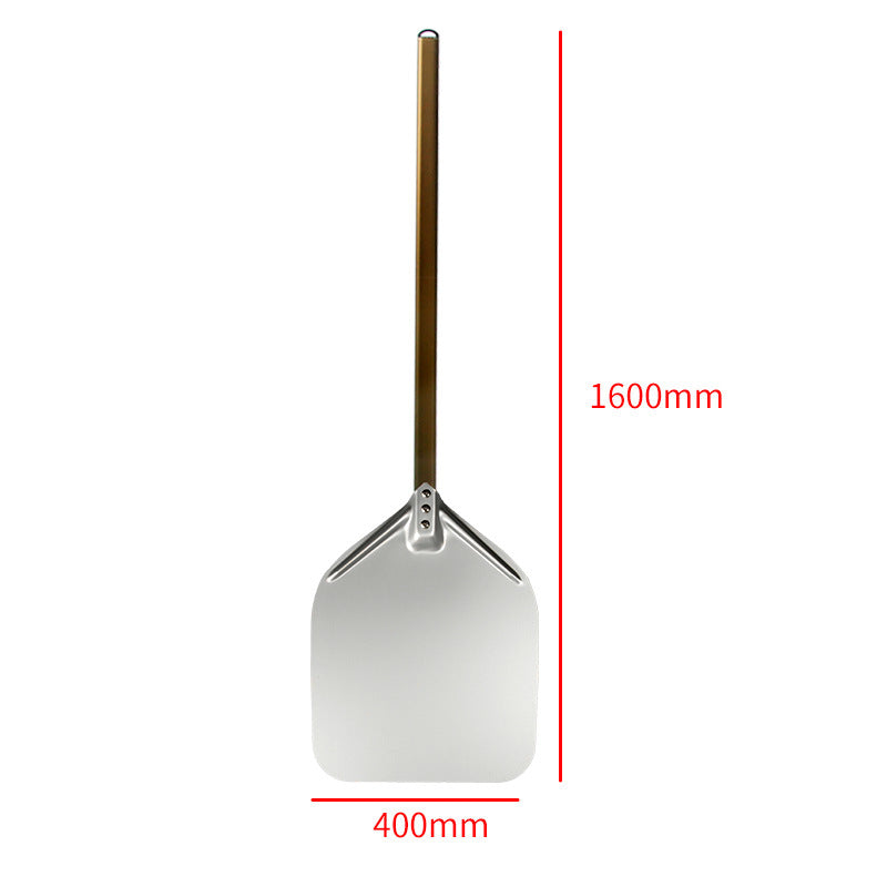 extra-long wooden handled aluminum pizza peel with flat square paddle Stornfield