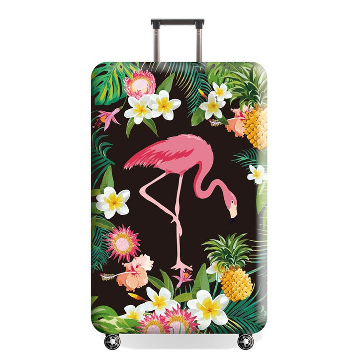 Unisex hard-shell luggage with artistic flamingo motif Stornfield