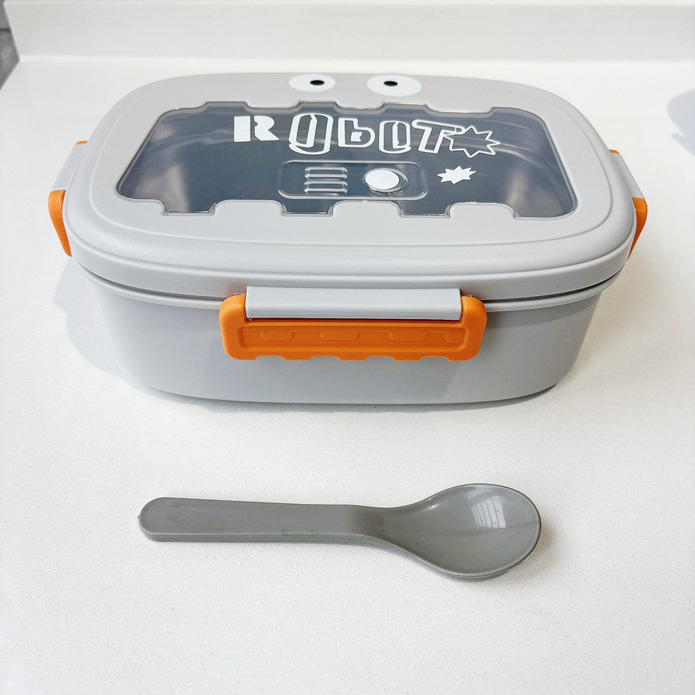 Fun Robot-Themed Lunch Box with Utensils