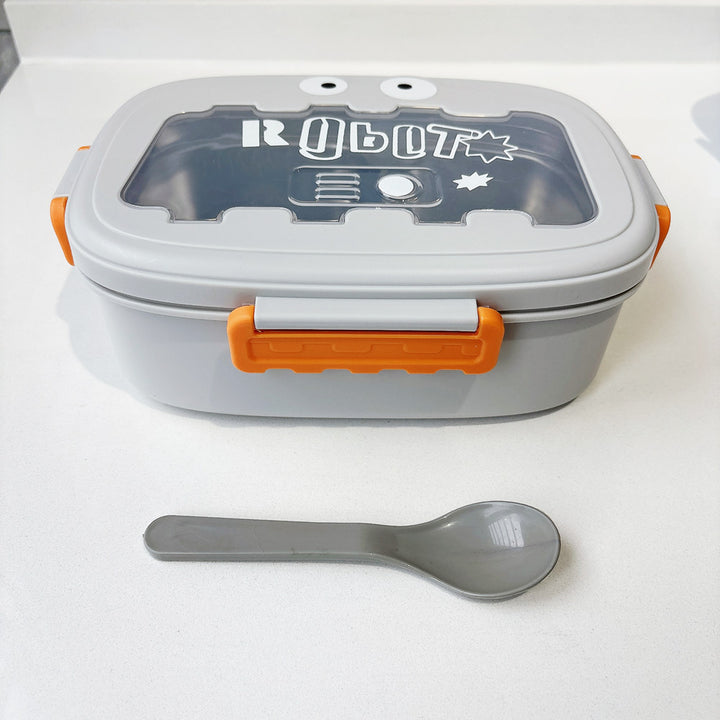 Fun Robot-Themed Lunch Box with Utensils