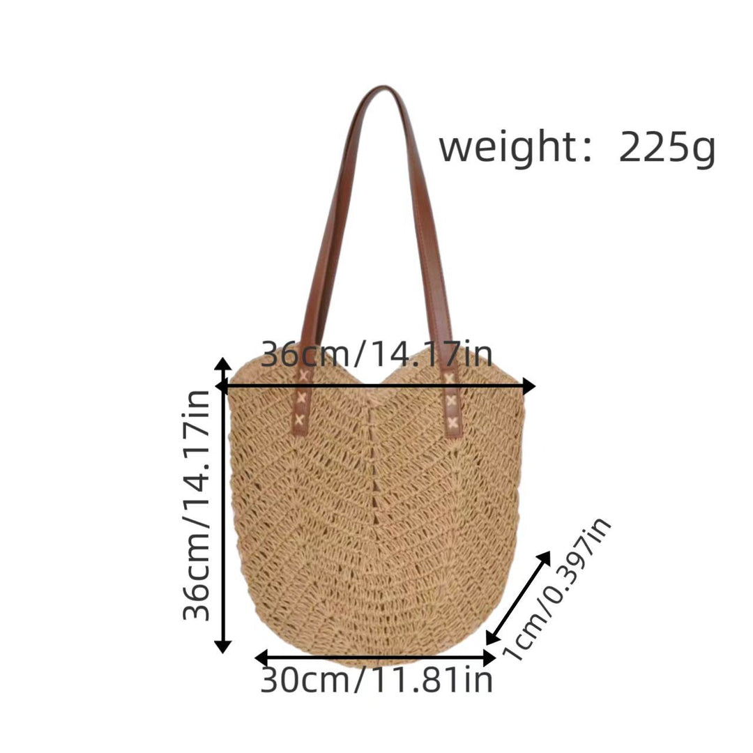 Handbag Made of Woven Natural Material with Elegant Carry Handles Stornfield