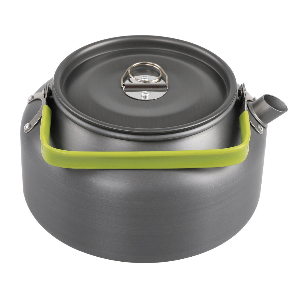 lightweight portable camping kettle with foldable silicone-grip handle and compact storage Stornfield