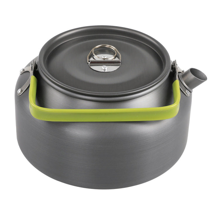lightweight portable camping kettle with foldable silicone-grip handle and compact storage Stornfield