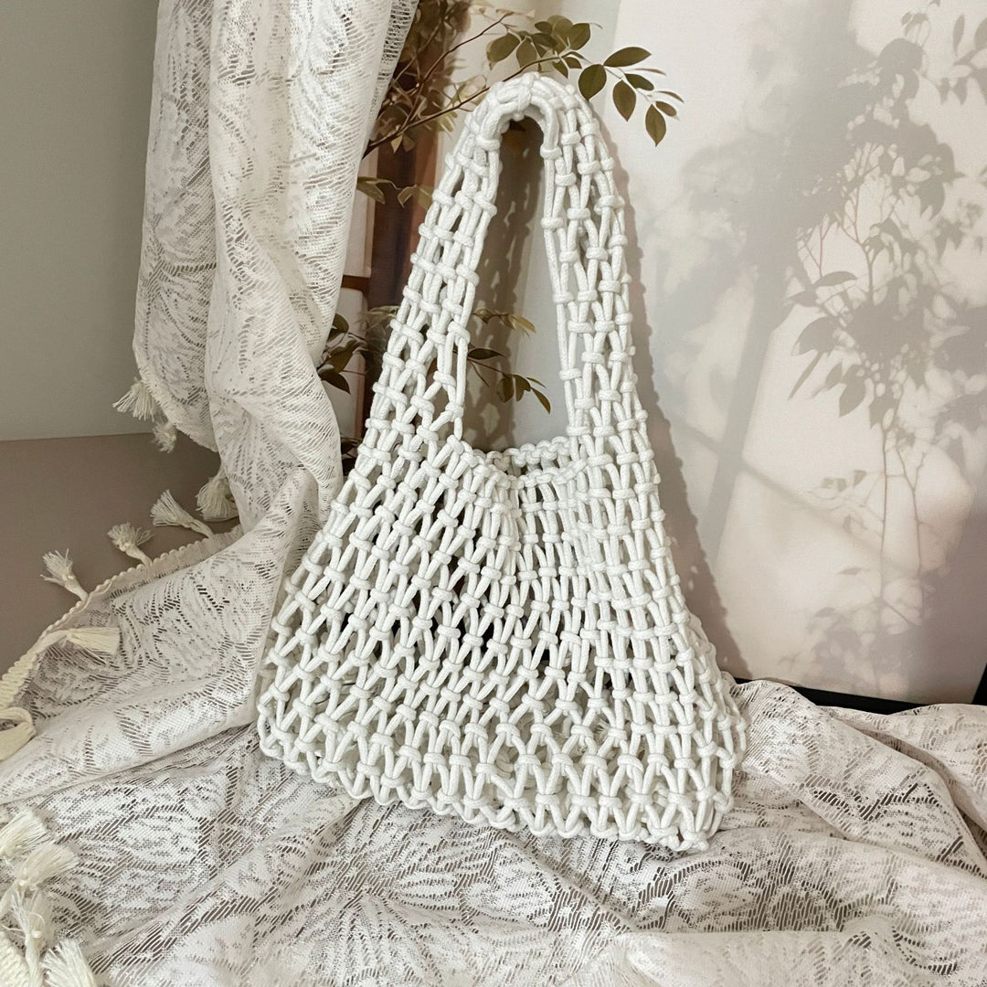 Hand-knotted tote bag in modern design Stornfield