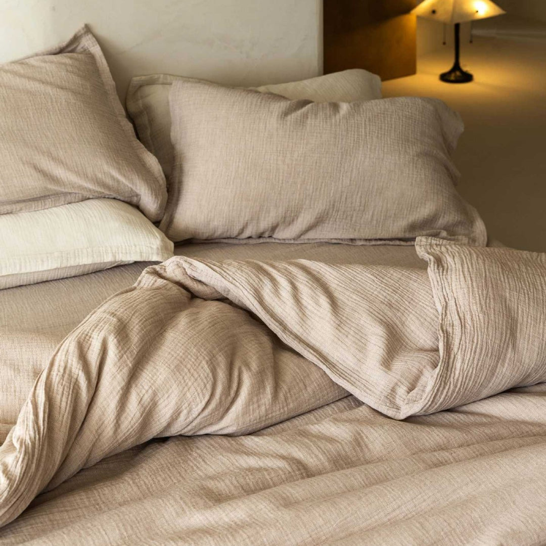 Premium Double-Layer Cotton Gauze Duvet Cover Set
