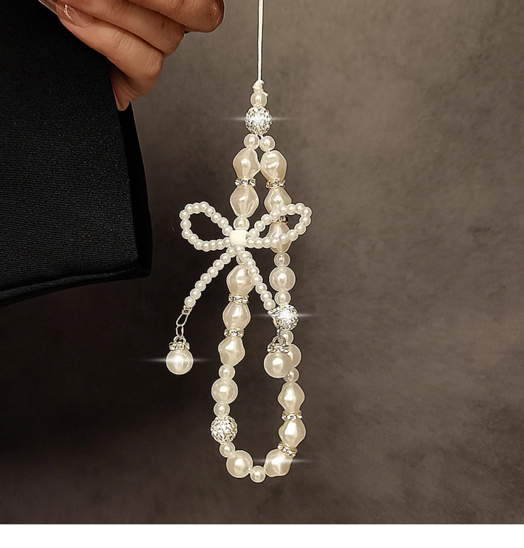 Elegant Pearl Beaded Charm Keychain Stornfield