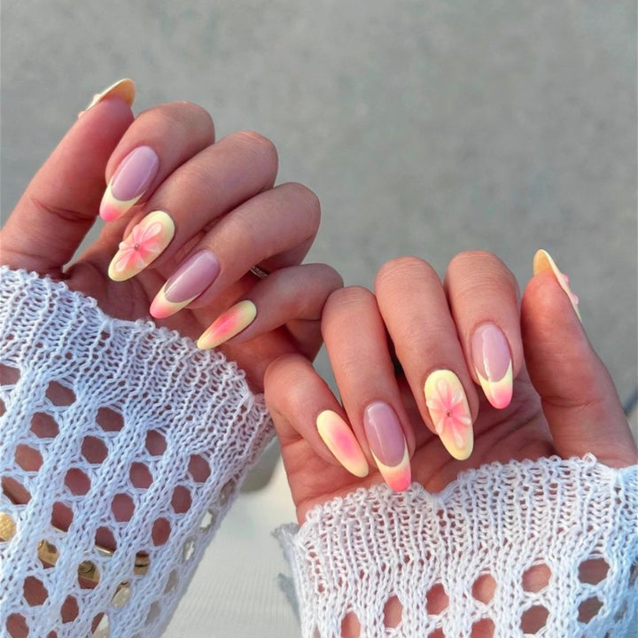 Floral Design Stiletto Press-On Nail Set