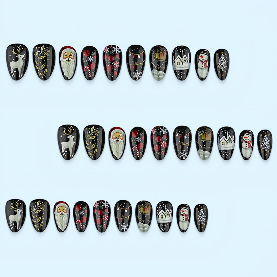 Festive artificial nail set with Christmas motifs Stornfield