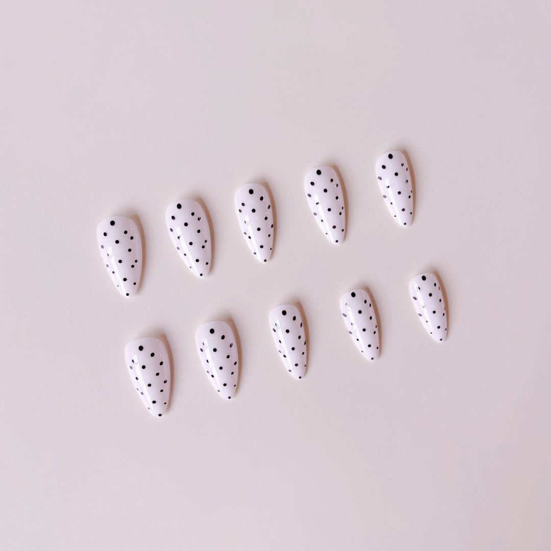 Nail art set with stylish polka dot design Stornfield