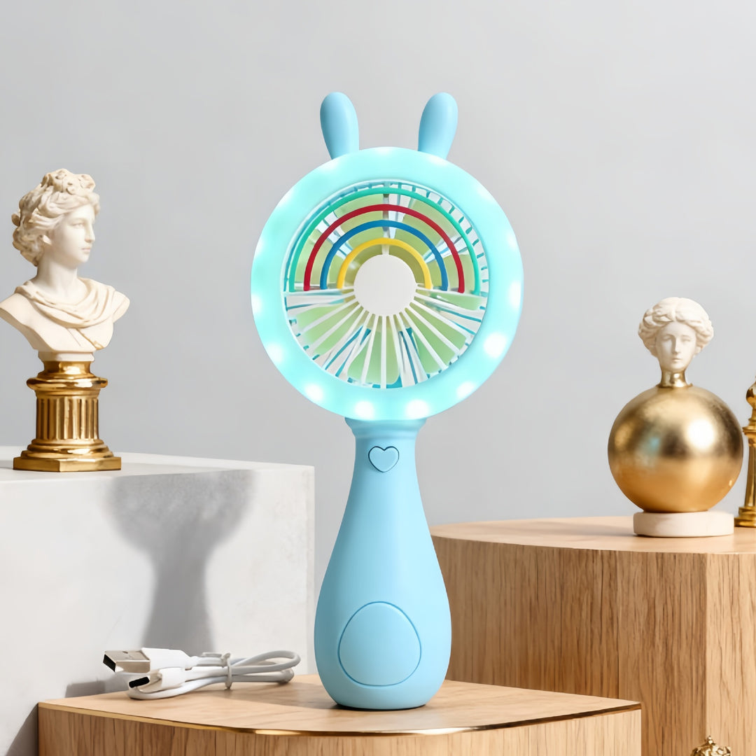 Women's Portable Hand Fan with Cute Animal Ear Design Stornfield