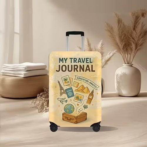 Unisex nan elastic suitcase cover with volcanic lava marble design, stretch protective cover for trolley Stornfield