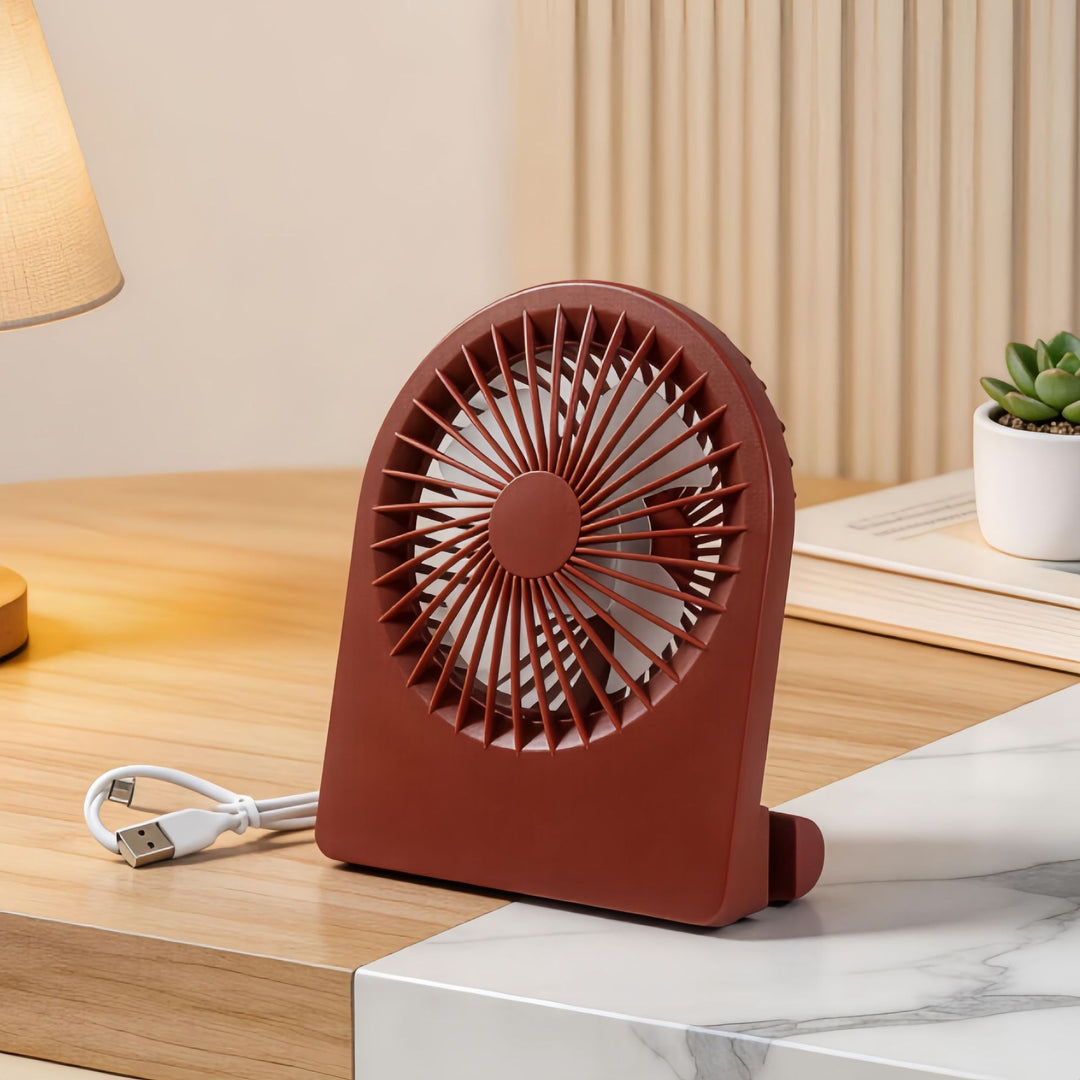 Ladies Compact Table Fan with USB Connection and Quiet Operating Modes Stornfield