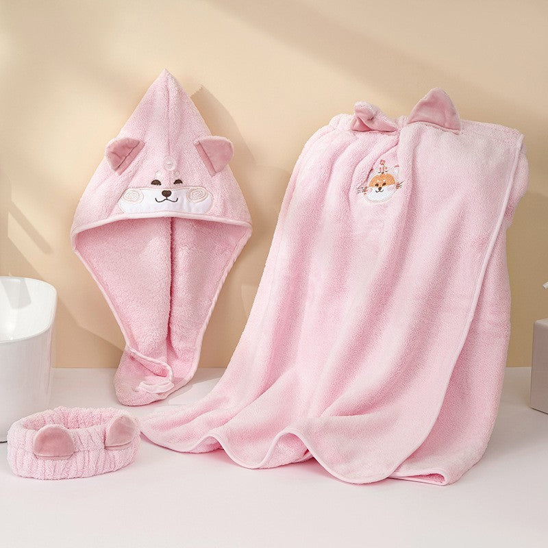 Cozy bath wrap blanket with hood and ears Stornfield