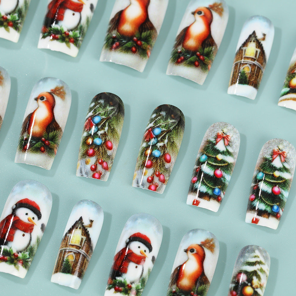 Creative artificial nails in festive Christmas design Stornfield
