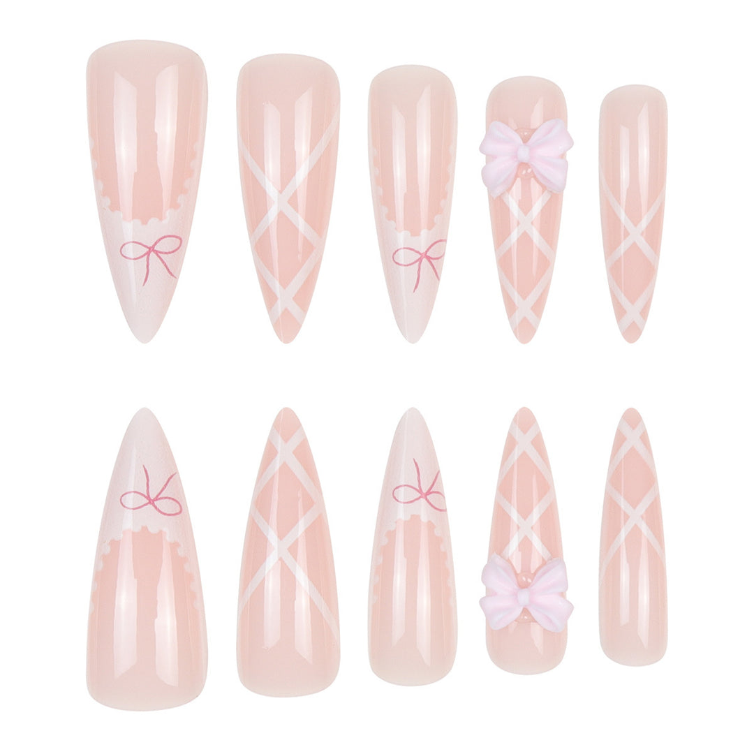 Elegant Floral Lace Stiletto Nails Stornfield