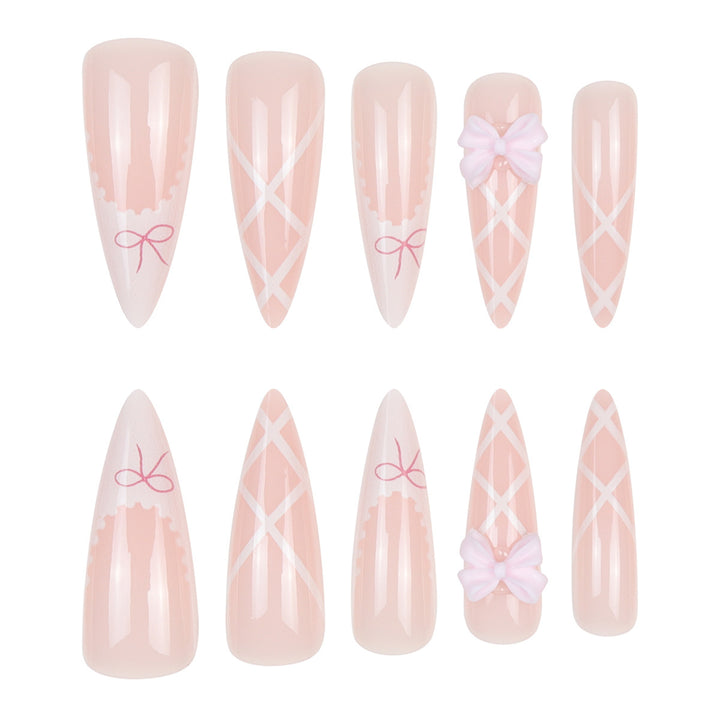 Elegant Floral Lace Stiletto Nails Stornfield