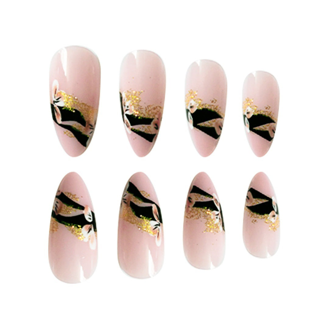 Elegant Floral Tip Press-On Nails Stornfield