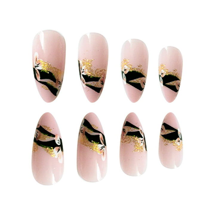 Elegant Floral Tip Press-On Nails Stornfield