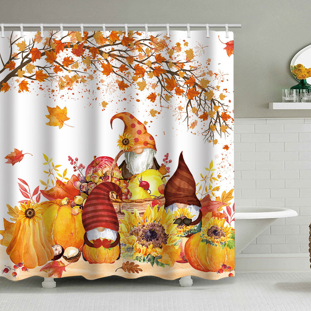 Artistic Pumpkin Print Shower Curtain Stornfield