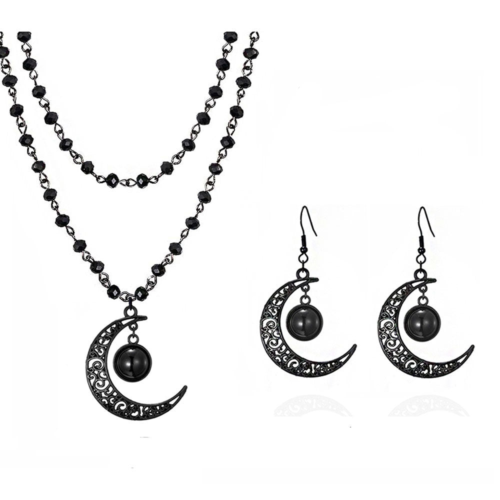 Layered Crystal Moon Jewelry Set Stornfield