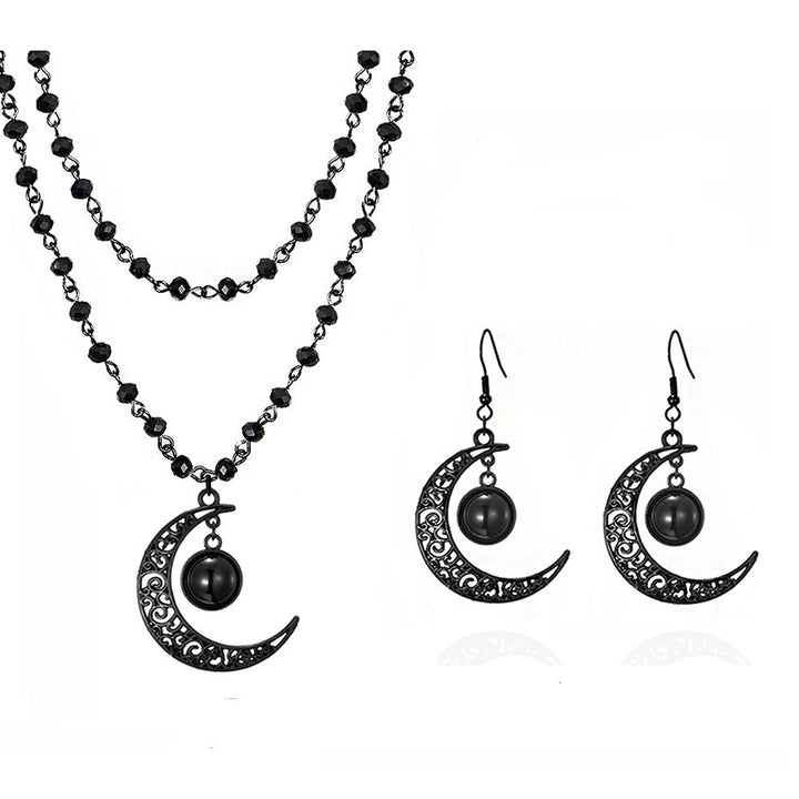 Layered Crystal Moon Jewelry Set Stornfield