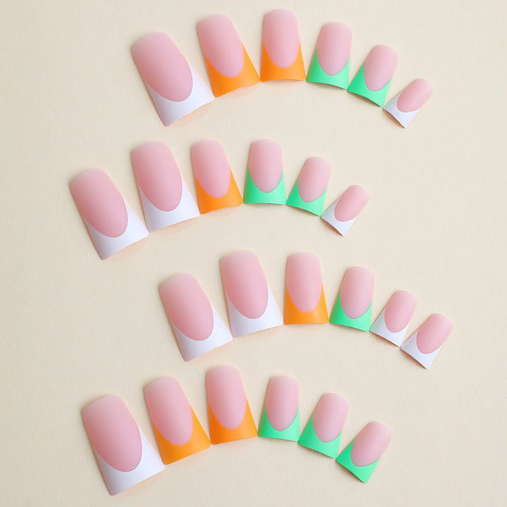Artistic Press-On Nail Set with Unique Colorful Tips Stornfield