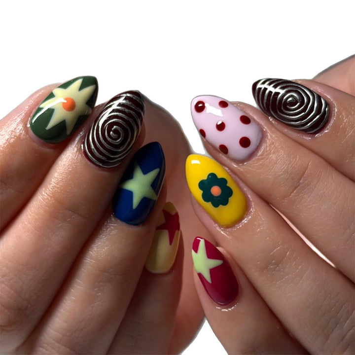 Creative and Colorful Pattern Artificial Nails Stornfield