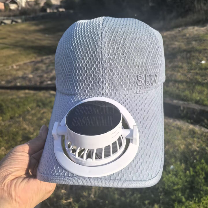 Ventilated baseball cap with detachable rechargeable fan Stornfield