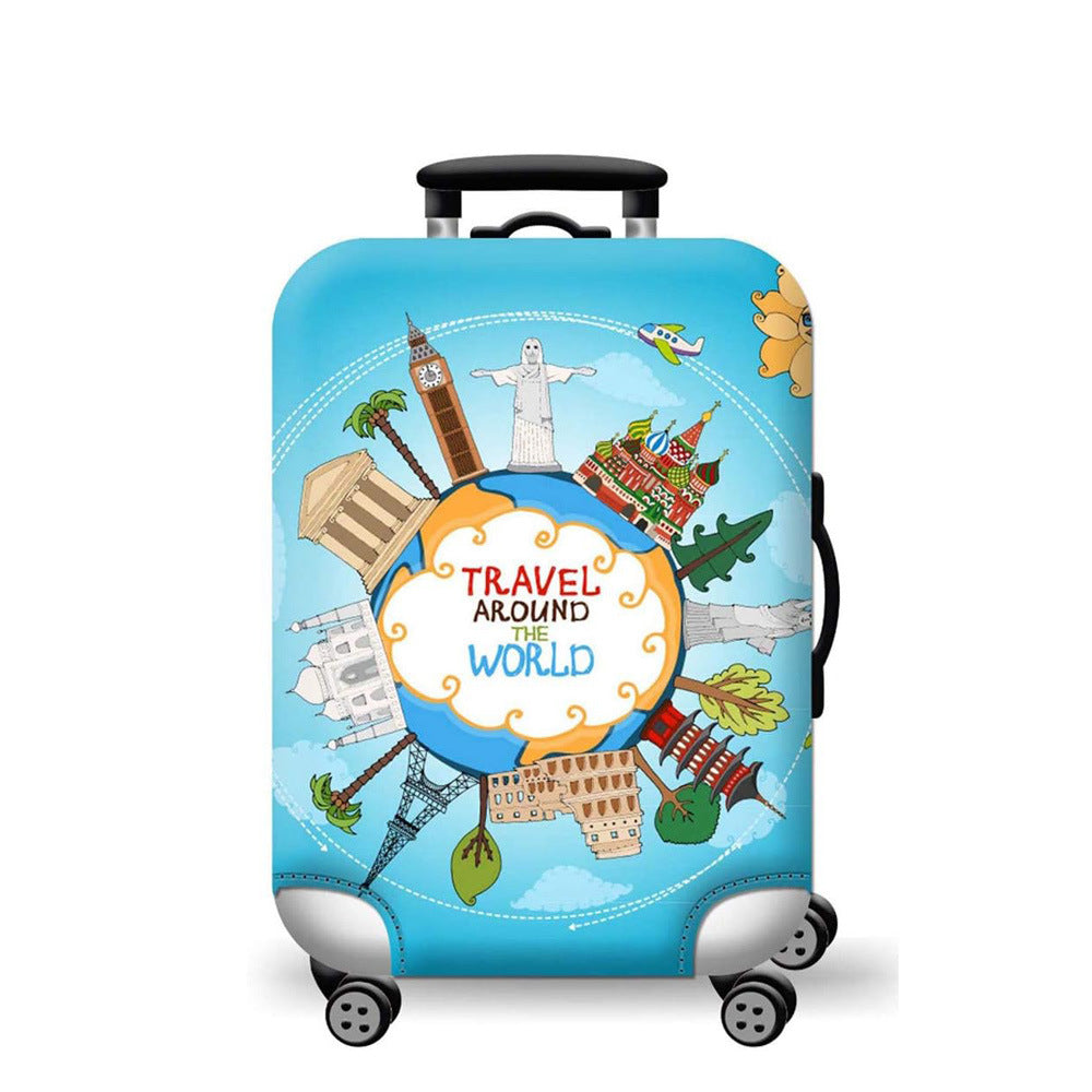 Unisex nan Kids Cabin Trolley with international landmark motif and lightweight ABS shell Stornfield