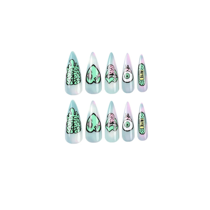 Artistic stiletto nails with creative designs and intricate detailing Stornfield