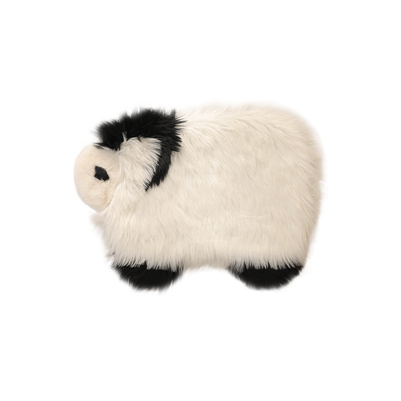 Plush cuddly pillow in sheep shape with dense artificial fur and soft polyester filling Stornfield