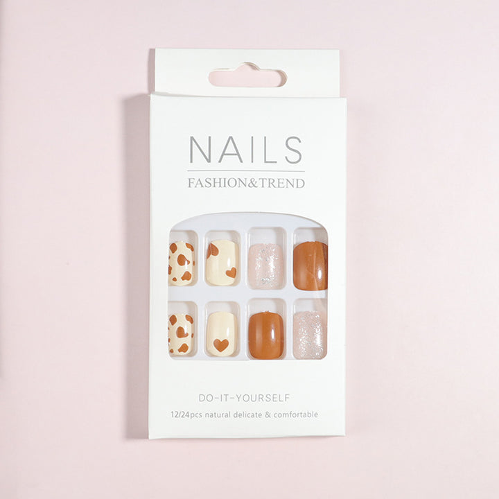 Artistic Press-On Nail Set with Modern Geometric Designs Stornfield