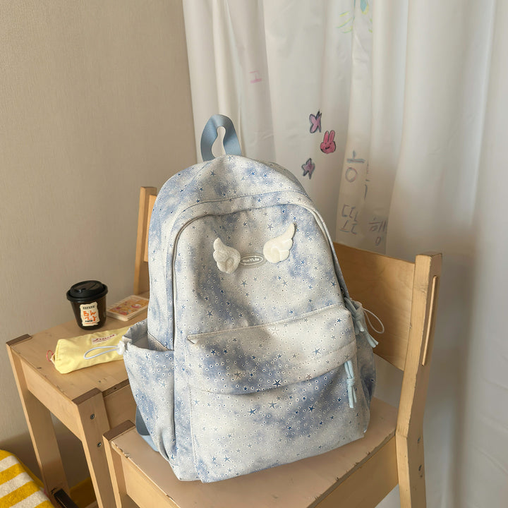 Functional Backpack with Decorative Wing Accents Stornfield