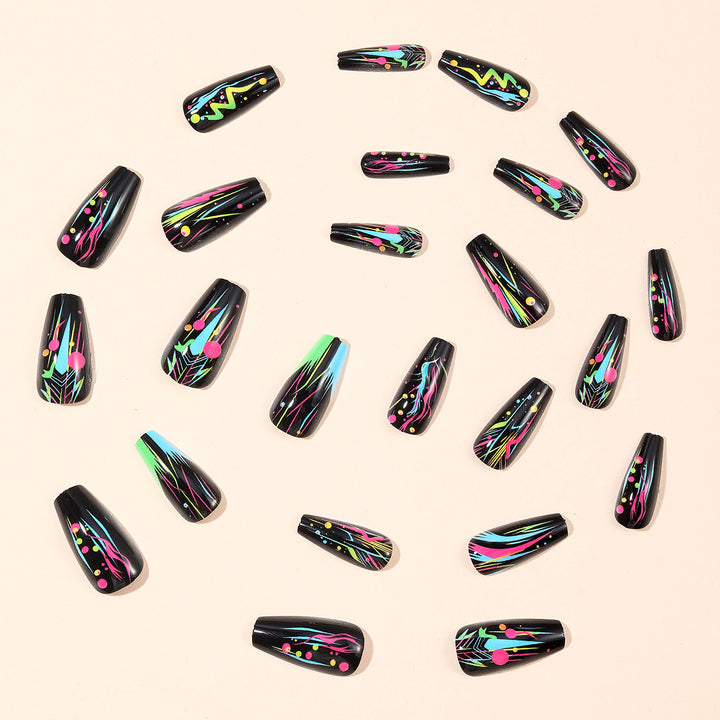 Neon Abstract Artistic Nail Art Extensions Stornfield