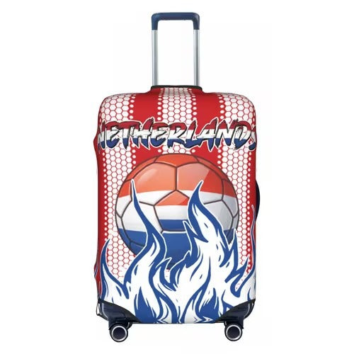 Unisex nan elastic luggage cover with football argyle pattern, tear-resistant stretch cover for trolley with handle and wheel openings Stornfield