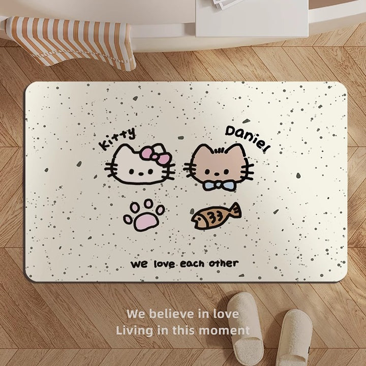 Cute Kitty-Themed Memory Foam Bath Mat Stornfield