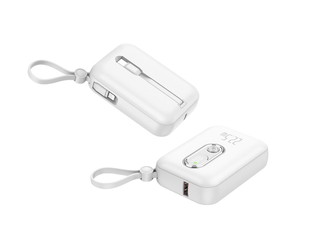 Portable power bank with integrated USB-C port and digital charge status display Stornfield