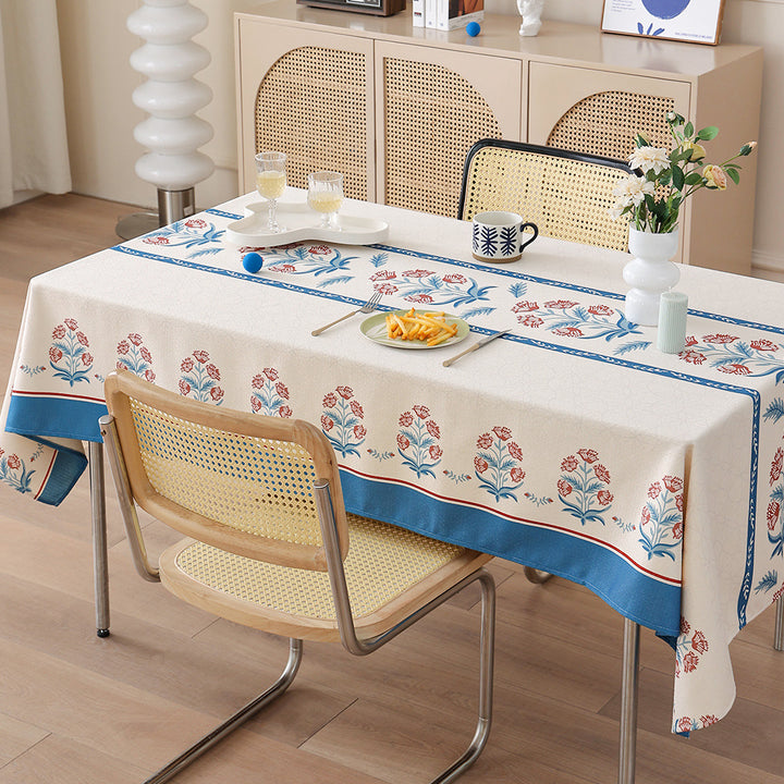 Water-repellent rectangular tablecloth with paisley pattern and coated cotton look Stornfield