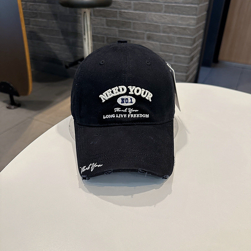 Men's Distressed Cotton Embroidered Baseball Cap Stornfield