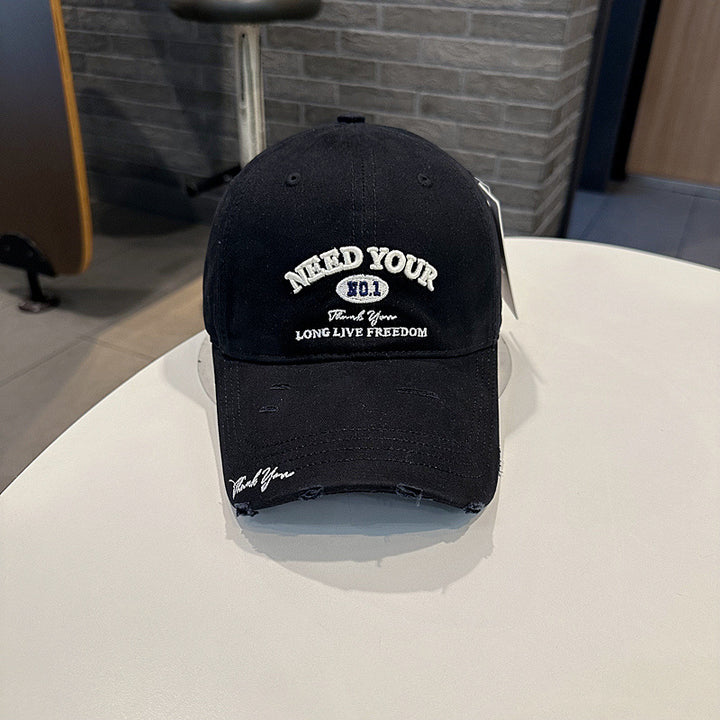 Men's Distressed Cotton Embroidered Baseball Cap Stornfield