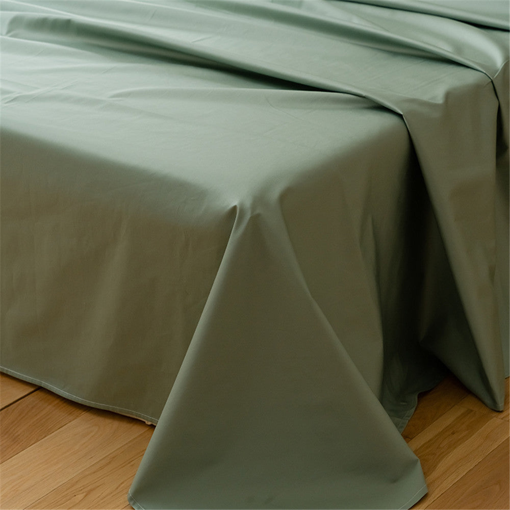Luxury Cotton Sateen Bed Sheet Set with Deep Pockets and Flanged Pillowcases