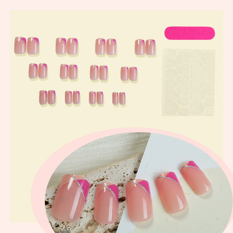 Artificial nail set with elegant gradient and glitter details Stornfield