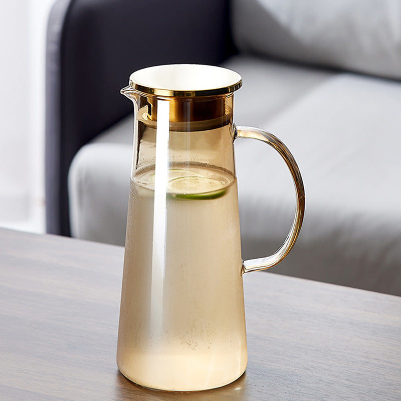 Ladies elegant glass jug with heat insulating lid Stornfield