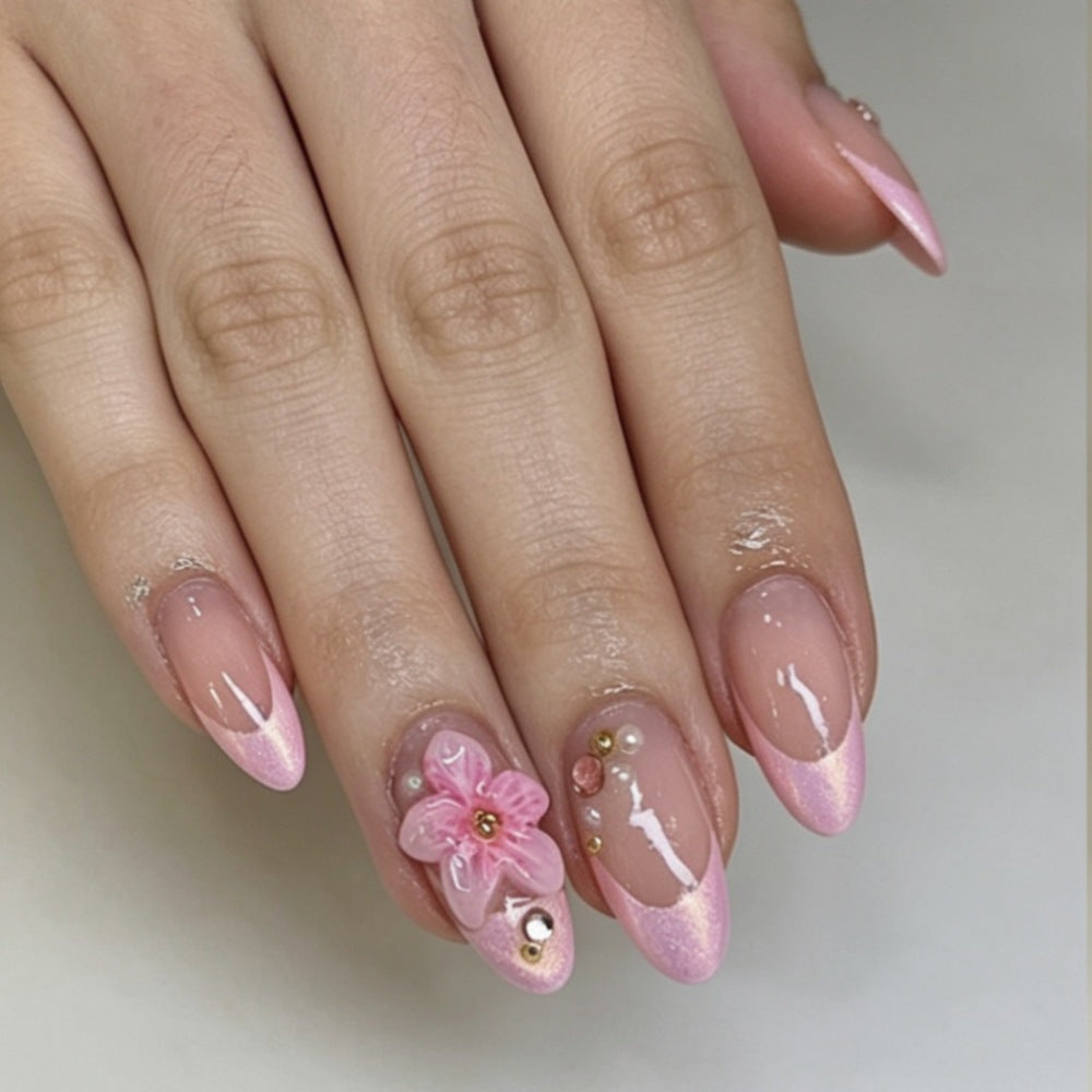 Artificial nails with floral 3D design Stornfield